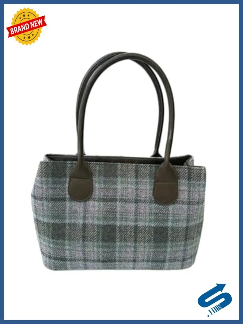 Harris Tweed Hobo Bag with Vegan Leather Trim
